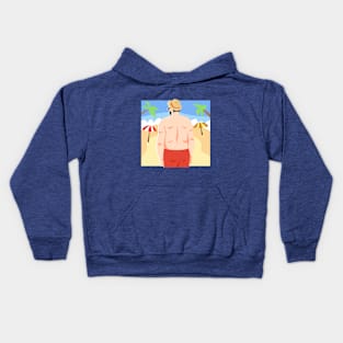 man on the beach Kids Hoodie